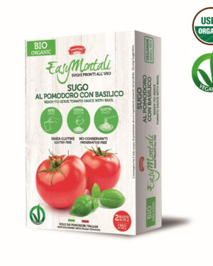 Tomato & Basil Sauce – Organic and Vegan – 2 bags Net Wt 6,36 Oz. – Easy Montali
