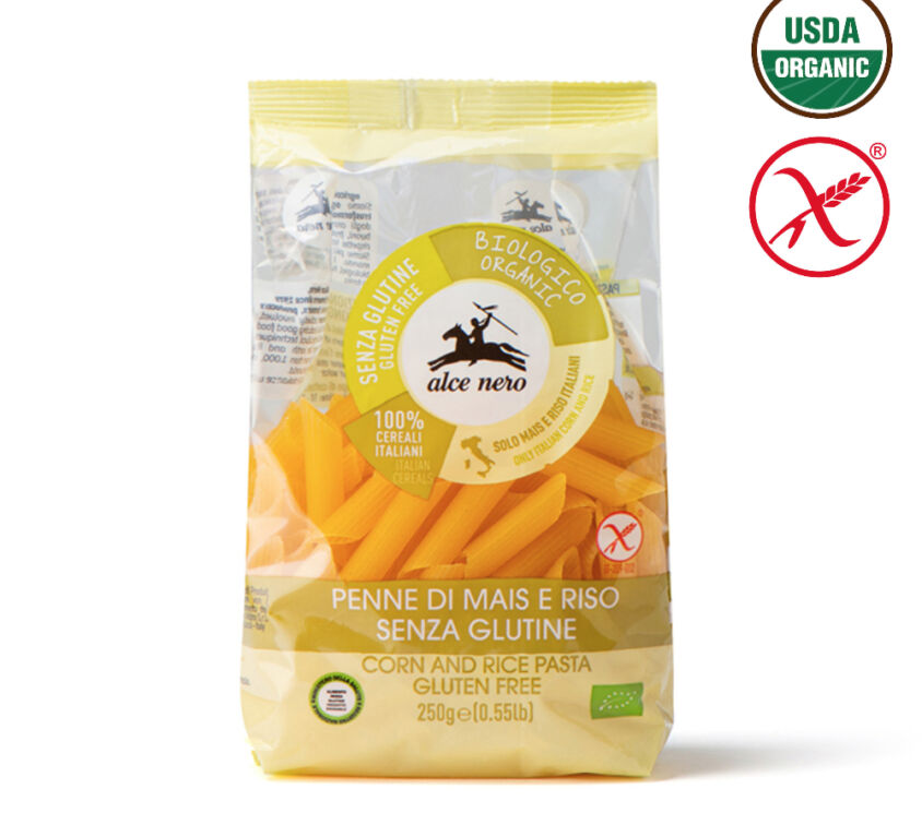 Organic gluten free penne Alce Nero 0.55 lb – 250 gr